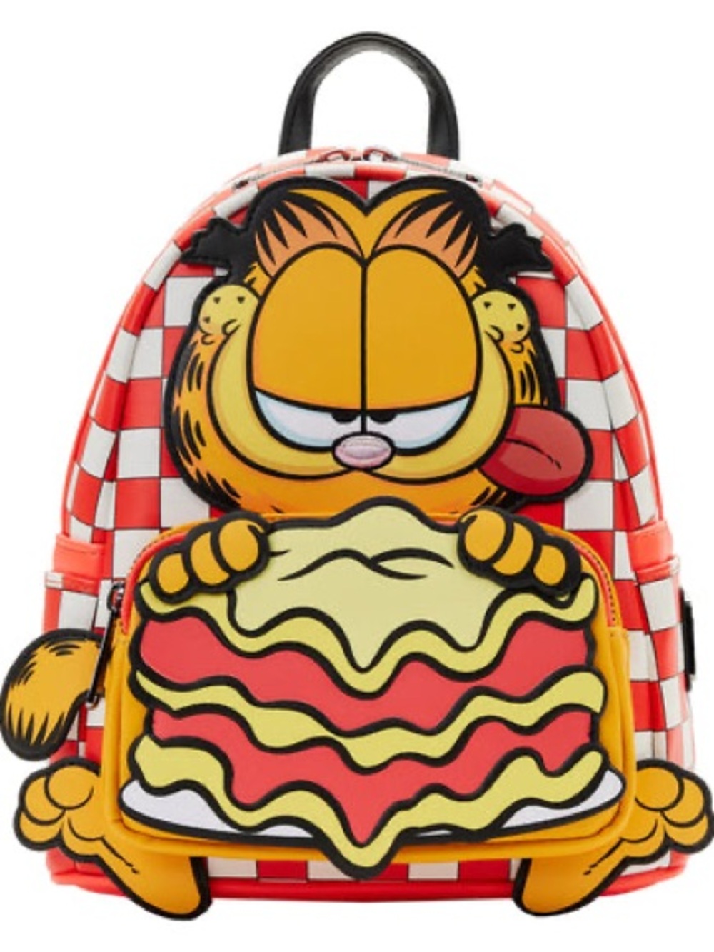 Nickelodeon Garfield Red and White Checkered Backpack with Pancake Graphic
